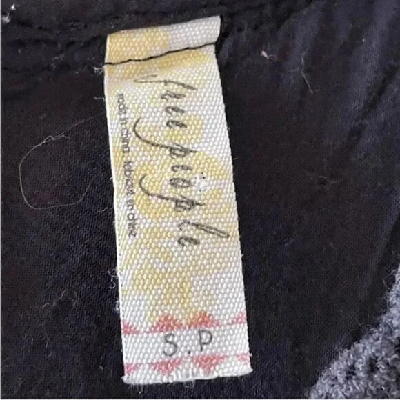 FREE PEOPLE BLACK SLEEVELESS COTTON LINED LACE A- LINE EMBROIDERED DRESS SZ S - Picture 4 of 14